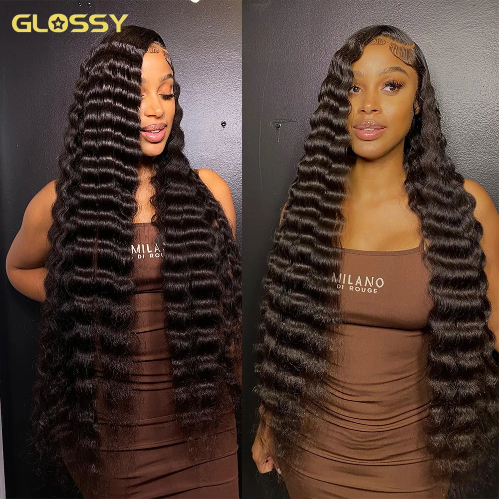 250 Density 13x6 Hd Lace Loose Deep Wave Frontal Wig 30 34Inch Glueless 13 - £86.04 GBP+