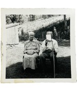 Vtg 1950&#39;s Photos KY Elderly Country Couple Gingham Dress Man Covering Face - $22.03 CAD