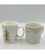 Starbucks Holiday Gold Christmas Coffee (2) Mugs 2012 2014 - $33.94 CAD