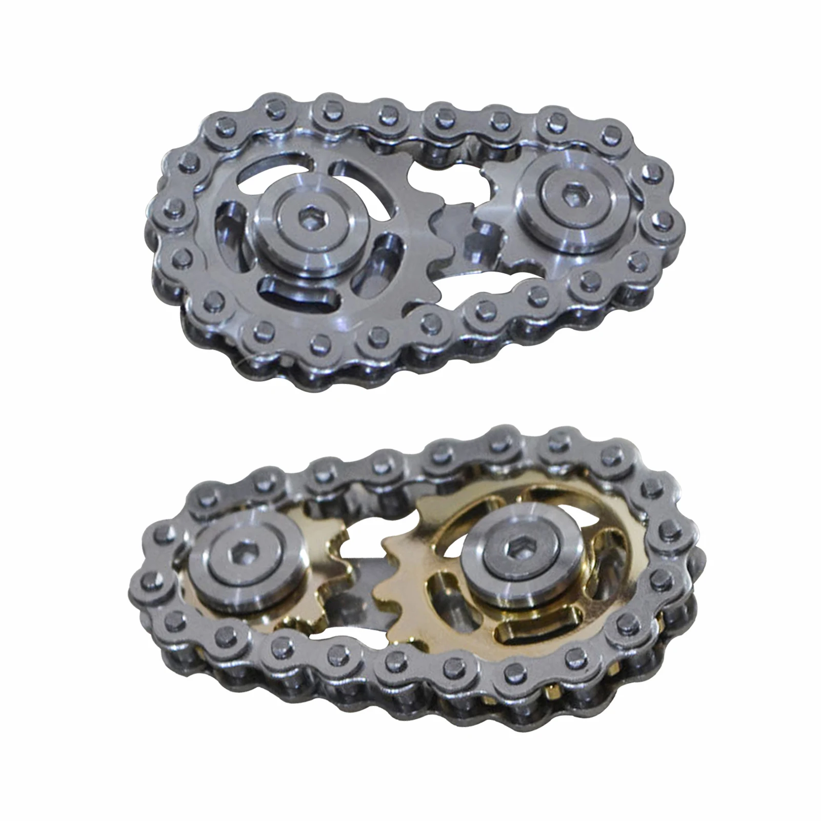 Sprocket Metal Flywheel Toy Gear Chain Decompression Fingertip Spinning Top for - £17.45 GBP+
