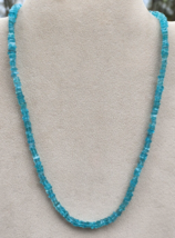 Natural Aqua Blue Apatite Bead Necklace Gold Vermeil Over 925 Sterling, 100 ctw - £40.17 GBP