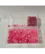 Pink Lot Of Plastic beads for Jewelry And Crafts Glass Plastic Multi Siz... - $4.16 CAD