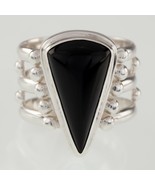 Sajen Black Onyx Sterling Silver Wide Band Ring Size 6.25 - $139.35 CAD