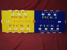 Vintage Maryland Lottery Pick 3 Pick 4 store display Sign NOS - $98.99
