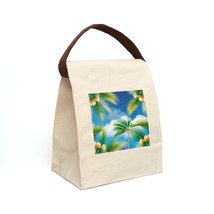 Canvas &quot;Whispering Palms&quot; Lunch Bag With Strap - £19.95 GBP