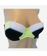 Victoria&#39;s Secret Strapless Push-Up Bandeau Bikini Top 34A Green Black - $17.33