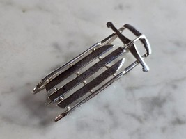 Womens Vintage Estate Sterling Silver Snow Sled Brooch 6.0g E7980 - £29.61 GBP