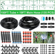 Drip Irrigation Kit, 169-Foot Greenhouse Watering System, 1/4-Inch Autom... - £36.91 GBP