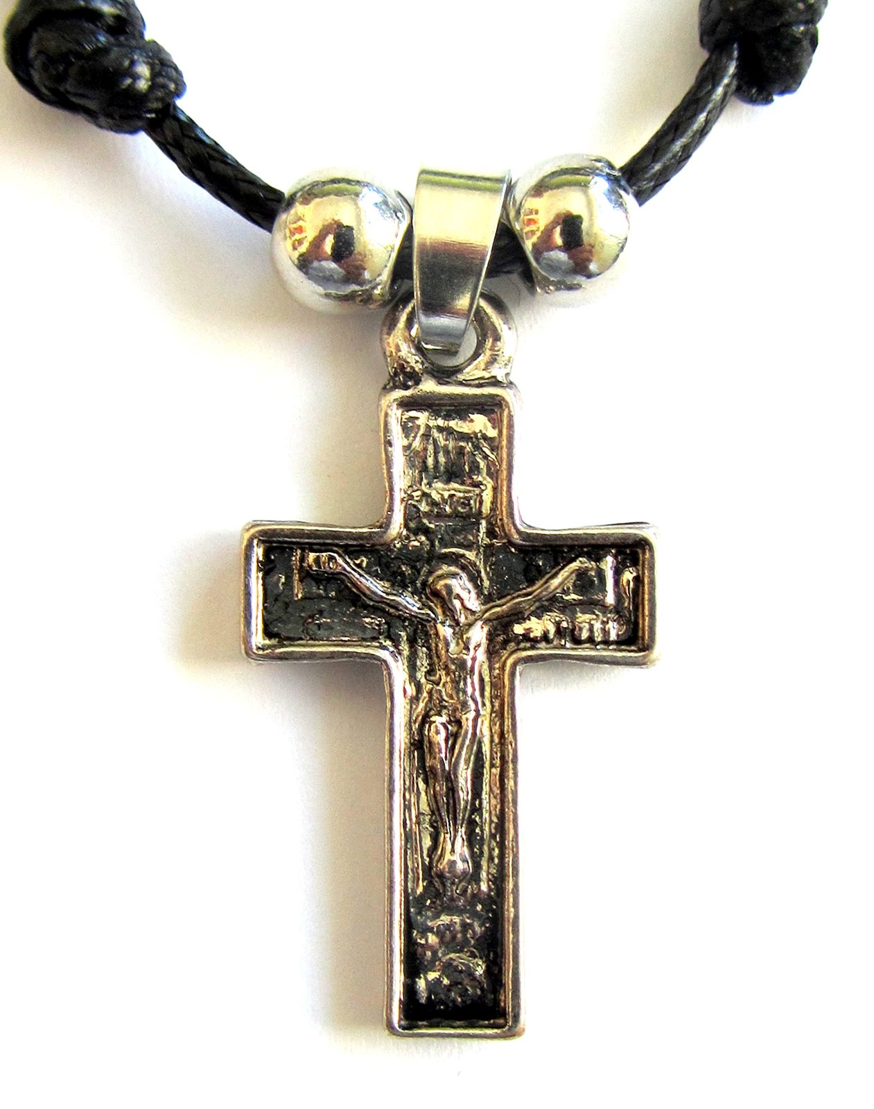 Two Sided Christian Orthodox Greek Religious Pendant Necklace with Metal Stainle