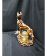 1930s 1940s Art Deco Rin Tin Tin Chalkware German Shepherd Dog Lamp  - €129,65 EUR