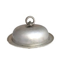 Vtg BW Buenilum Covered Hammered Aluminum Butter Cheese Dish Circa 1950s - £19.71 GBP