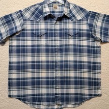 Ely Cattleman Pearl Snap Shirt Mens Size 3XL Plaid Western Button Up Vin... - $13.55
