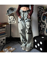 Women&#39;s Retro Y2g Graffiti Loose Jeans - £30.92 GBP