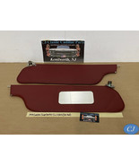 OEM 75 Cadillac Deville SUN VISORS (PAIR) WITH HINGES &amp; MIRROR ~ DARK RED - $176.37 CAD