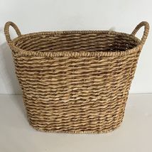 Oblong Hand-Woven Water Hyacinth Storage Basket with Handles 17-1/4” x 1... - $27.72