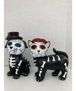 Halloween Skeleton puppy and cat figurines - $27.05 CAD