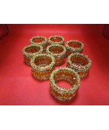 Napkin Rings Set Of 8, Amber Beads, 2 X 1&quot; - €21,33 EUR