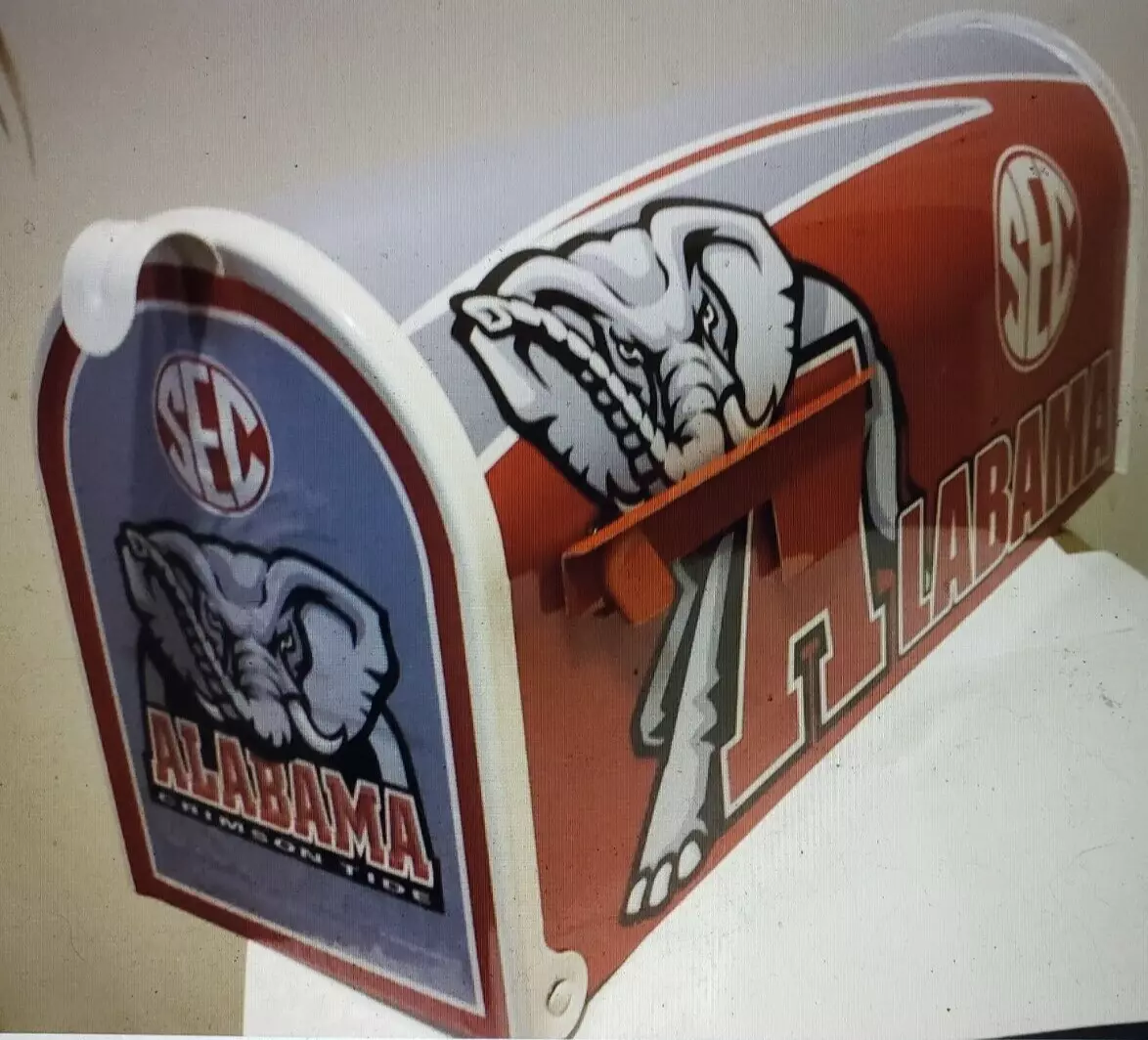 Alabama Crimson Tide Mailbox~JERSEYS~HELMETS~HATS~NO PAINT~NO FADING~ROL... - $2,580.42 MXN