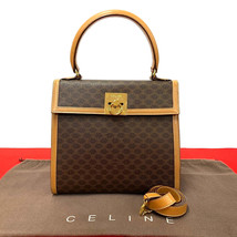 Celine Macadam Blazon Leather 2Way Bag Women Brown One Size - £1,251.94 GBP