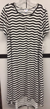 NWT 2.0 LuLaRoe XL Black &amp; White Striped Soft Knit Carly Swing Dress - £37.97 GBP