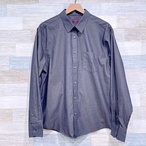 UNTUCKit Chambray Long Sleeve Shirt Gray Button Front Cotton Casual Mens XL - $49.49