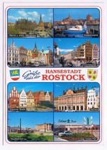 Postcard Greetings From Hansestadt Rostock Germany Multi View - £2.21 GBP