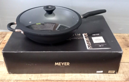 Meyer Accent Series 12.75&#39;&#39; Induction Stir Fry Pan w/ Helper Handle &amp; Glass Lid - £80.36 GBP