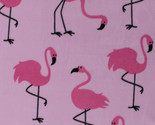 Fleece Flamingos Birds Pink Animals Fleece Fabric Print BTY A344.11 - $10.97