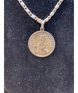 Silver Tone St Jude Pray For Us Necklace Christianity Catholic Estate Je... - $282.25 MXN