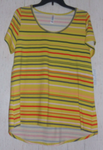 Nwt Womens Lu La Roe MULTI-COLOR Stripe Classic T Shirt Size L - £21.97 GBP
