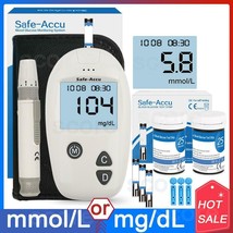 Blood Glucose Meter &amp; Test Strips &amp; Lancets 50/100pcs Glucometer Kit Dia... - $15.22