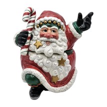 FITZ &amp; FLOYD Essentials SNOW BUSINESS SANTA CLAUS COOKIE JAR With Lid Re... - $47.99