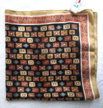 Symphony Poly Scarf Bohemian Modernist Geometric Tribal Made in Italy 22&quot; Square - £11.15 GBP