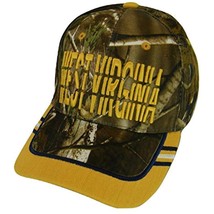 West Virginia Window Shade Font Men&#39;s Adjustable Baseball Cap (Camo/Gold) - £11.95 GBP