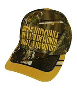 West Virginia Window Shade Font Men&#39;s Adjustable Baseball Cap (Camo/Gold) - £11.95 GBP