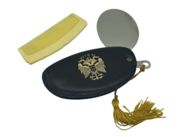 Wien Vintage German Souvenir Travel Comb Mirror Case Set 4&quot; - $22.00