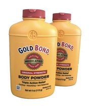 2 x Gold Bond Original Strength WITH TALC Body Powder Medicated 4 oz Each - £19.54 GBP