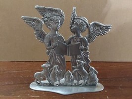 Seagull Pewter Christmas Singing Angels Rabbits Lambs 1990 Front Back Image 5.5 - £18.22 GBP