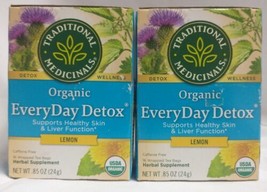 2 Pack Lemon EveryDay Detox by Traditional Medicinals, 16 Tea Bags Each - £15.11 GBP