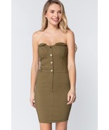 Women&#39;s Strapless Button Down Mini Dress - $24.00 CAD