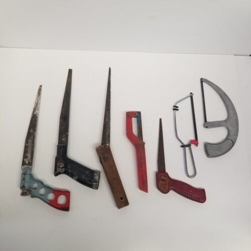Vintage Small Hand Saw Lot of 7, Stanley, Chefsaw, Nicholson, Companion, LOOK - $39.55