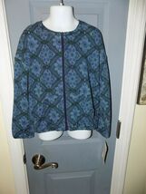 LuLaRoe Monroe Blue Flower Print Mosaic Jacket Size 8 Girl's NEW - $31.50