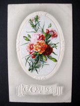 1909 Embossed Floral To Greet You Postcard, Embossed Floral Greeting Postcard - £7.81 GBP