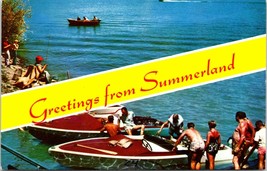 1961Greetings from Summerland British Columbia Canada Chrome Scenic Art ... - £10.35 GBP