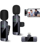 Guzoea 2 Pack Wireless Lavalier Lapel Microphone for iPhone iPad Black - $25.65