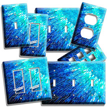 Blue Pearl Mosaic Glass Tile Style Light Switch Outlet Wall Plate Bathroom Decor - £9.56 GBP+