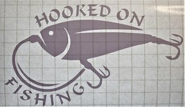 Hooked On Fishing Die-Cut Vinyl Indoor Outdoor Car Truck Window Decal St... - $4.99