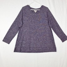 Style &amp; Co. Heather Purple Long Sleeved Crew Neck Poly T-Shirt XL - £6.12 GBP