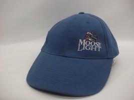 Moose Light Beer Hat Blue Hook Loop Baseball Cap - £15.92 GBP
