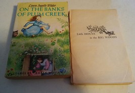 039 2 Books Banks of Plum Creek &amp; House In The Big Woods Laura Ingalls Wilder - £3.12 GBP